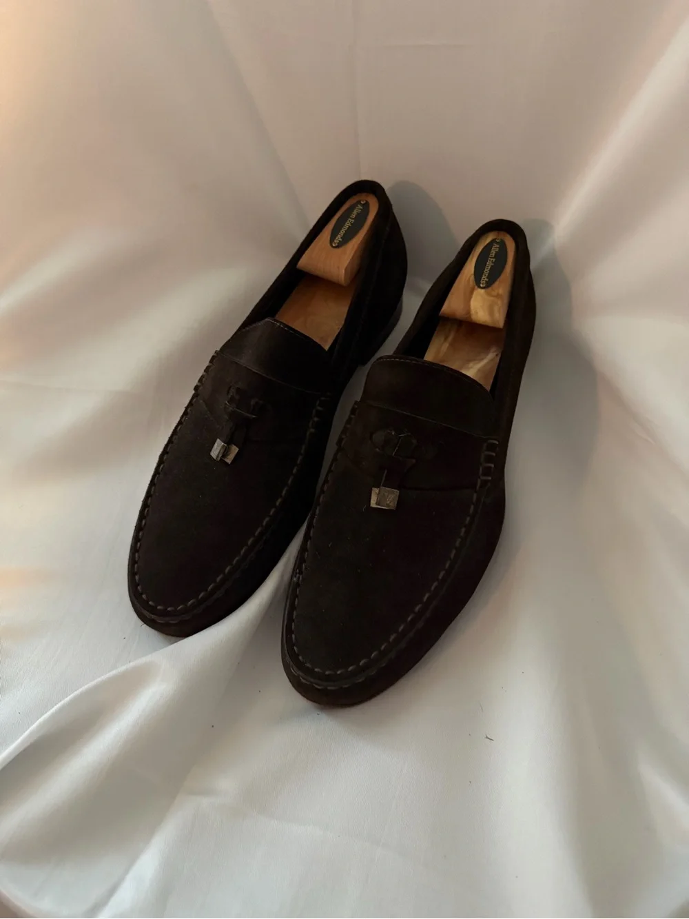 Louis Vuitton Dark Brown Suede Tassel Loafers
